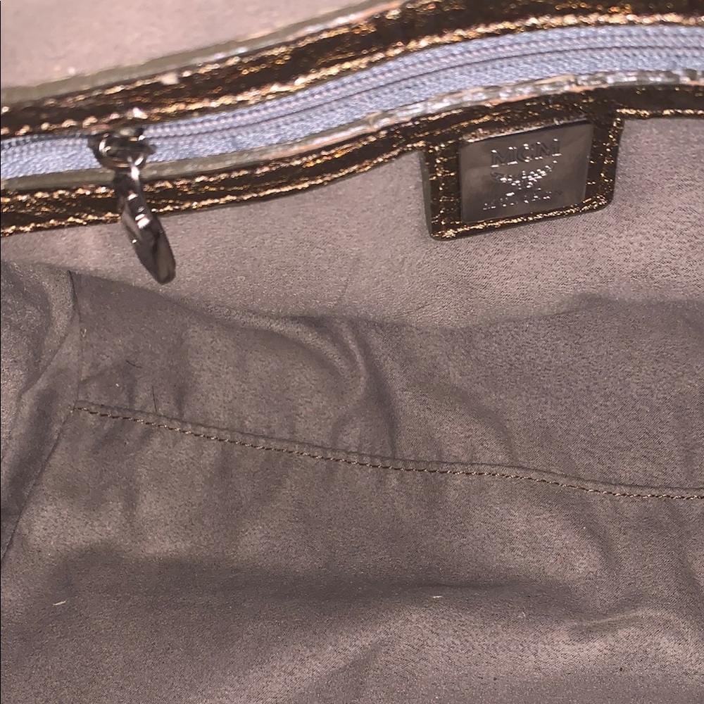 MCM White and Gold Satchel Bag - Picture 13 of 16